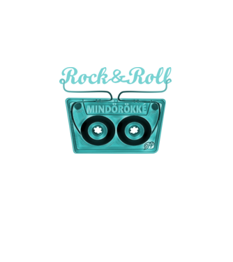 Rock & Roll Kazetta -kék minta fekete pólón