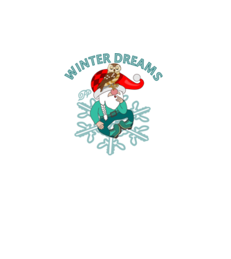 Gnome Winter Dreams minta fehér pólón
