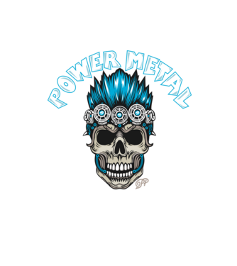 Power Metal Koponya minta homokszín pólón