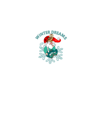 Gnome Winter Dreams minta fehér pólón