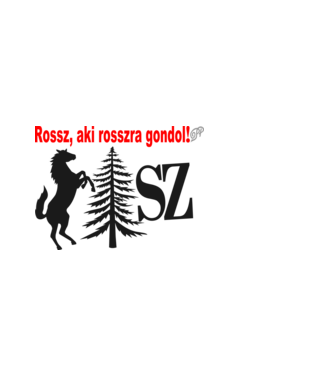 Ló Fa Sz fekete minta fekete pólón