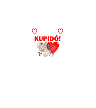 Vigyázat Kupidó B minta fekete pólón