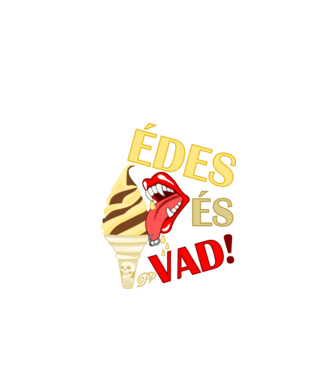 Édes és Vad Fagyi minta királykék pólón