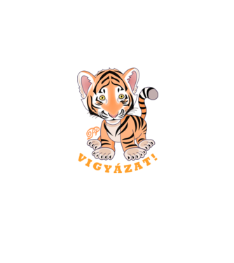 Vigyázat Tigris minta királykék pólón