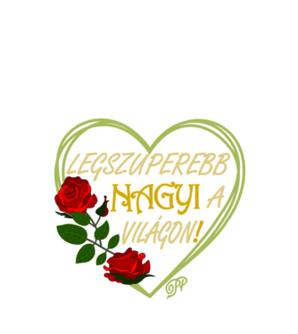 Legszuperebb Nagyi B színváltozat minta fekete pólón