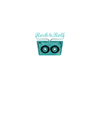 Rock & Roll Kazetta -kék minta királykék pólón
