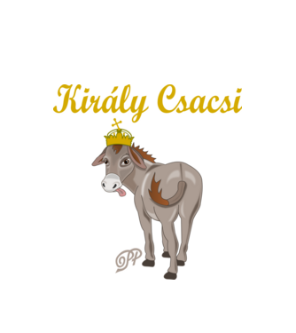 Király Csacsi minta fehér pólón