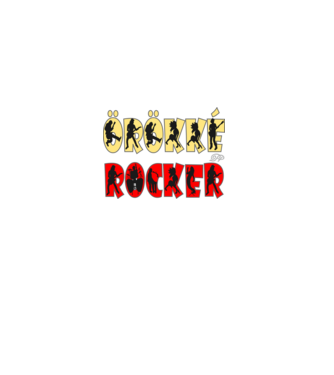 Örökké Rocker Sziluett minta fekete pólón
