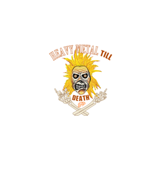 Heavy Metal Mindhalálig minta fekete pólón
