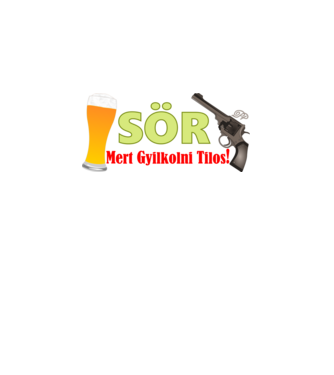 Sör és Revolver minta fehér pólón