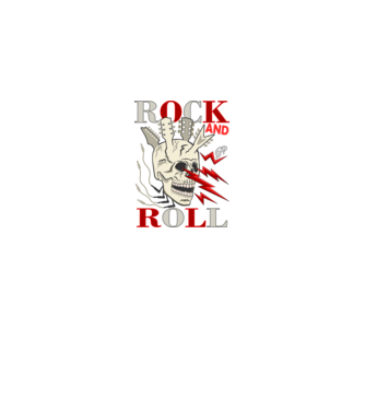 Rock and Roll Villámló Koponya minta királykék pólón