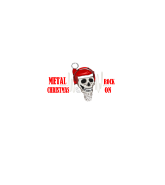 Rock On Christmas minta farmerkék pólón