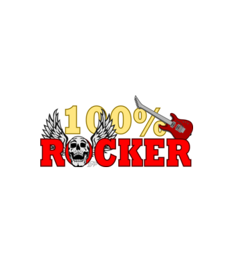 Száz Százalék Rocker Koponya minta fekete pólón