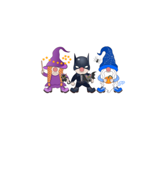 Halloween Jelmezes Manók minta fekete pólón