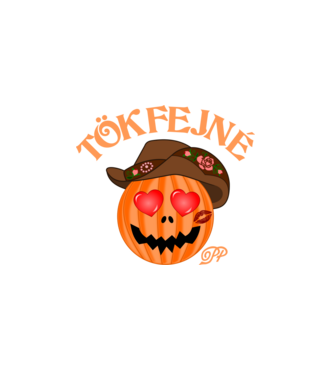 Tökfejné minta fehér pólón