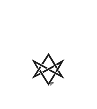 Asmodeus Démonszarv fekete minta fehér pólón