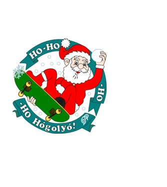 Ho Ho Ho Hógolyó minta fehér pólón