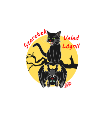 Halloweeni Cimborák minta fehér pólón