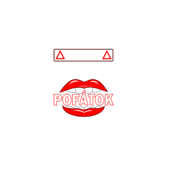 A pofátok nagy -piros, fehér minta fekete pólón