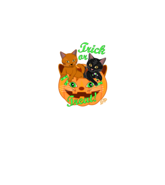 Trick or Treat Cicák minta fehér pólón