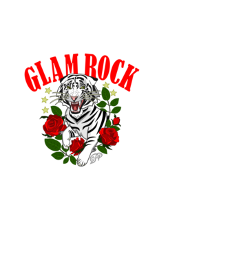 Glam Rock Tiger minta fehér pólón