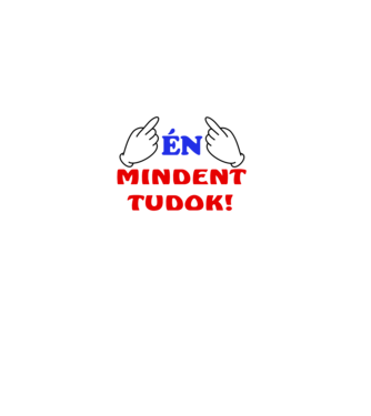 Én mindent tudok minta szürke pólón