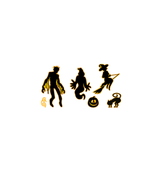Halloween Vonalkód minta fekete pólón