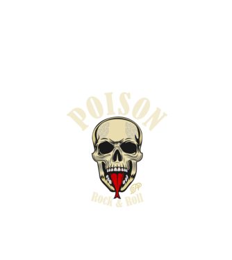 Poison Rock and Roll minta fekete pólón
