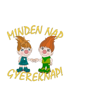 Minden Nap Gyereknap Manók minta fekete pólón