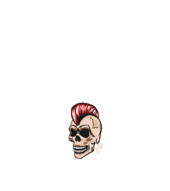 Punk Skull minta fehér pólón
