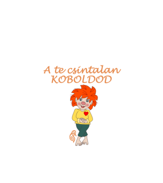 A te csintalan Koboldod Fiú minta fekete pólón