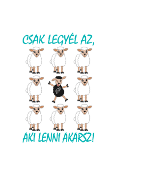 Legyél az, aki lenni akarsz -Bárányos minta fekete pólón
