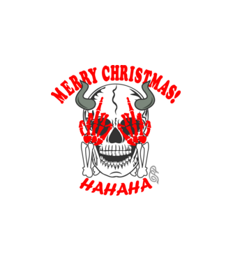 Boldog Karácsonyt Hahaha minta fehér pólón