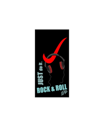 Csak csináld Rock & Roll Telefontok minta fehér pólón