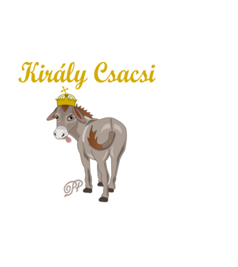 Király Csacsi minta fekete pólón