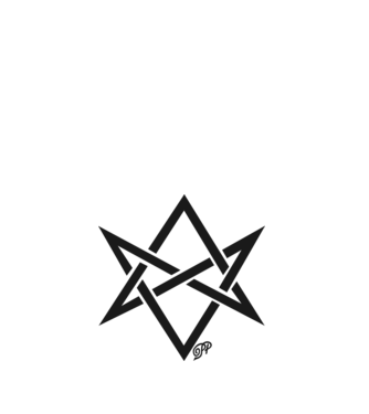 Asmodeus Démonszarv fekete minta fehér pólón