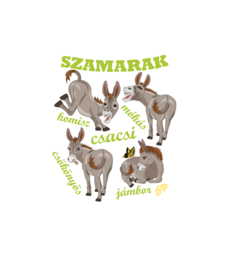 Szamarak minta fehér pólón