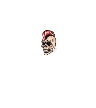 Punk Skull minta fekete pólón