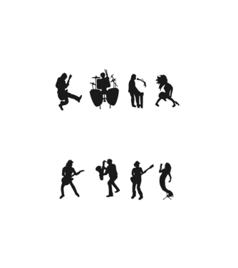 Rock and Roll Árnyak minta fehér pólón