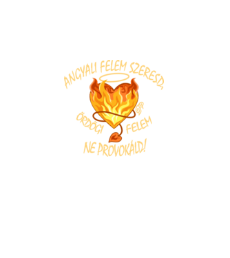 Ödögi és Angyali Szív minta fekete pólón