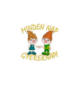 Minden Nap Gyereknap Manók minta fehér pólón