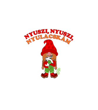 Nyulacskám minta fekete pólón
