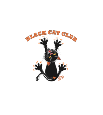 Black Cat Club minta fehér pólón