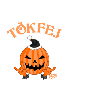 Téli Tökfej Úr minta fehér pólón
