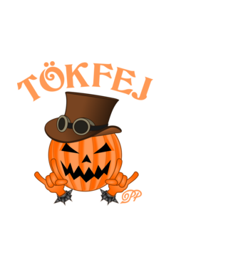 Tökfej Úr minta fekete pólón