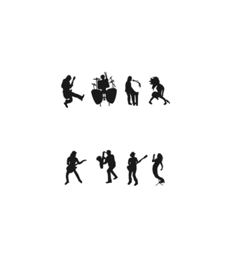 Rock and Roll Árnyak minta fekete pólón