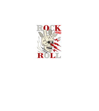 Rock and Roll Villámló Koponya minta fekete pólón