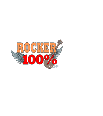 Száz Százalék Rocker Gitáros minta fehér pólón