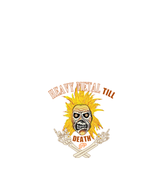 Heavy Metal Mindhalálig minta fekete pólón