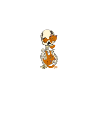 Halloweeni Macskák minta fekete pólón